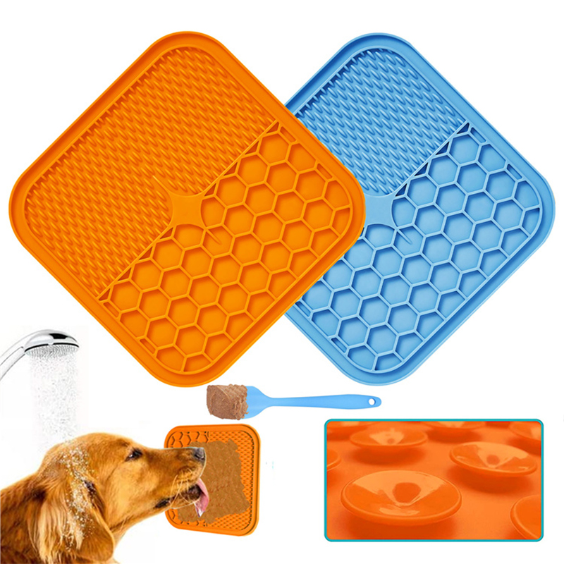 Оптовая силиконовая Pet Lick Pad, кормление коврики для кошек собак, лизать коврик для домашних животных отвлекающих подушек